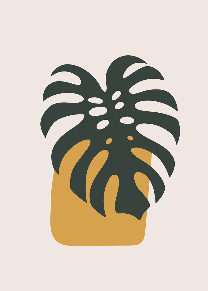 Tropical Leaves vase art