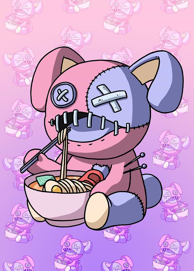 Pastel Goth Voodoo Doll