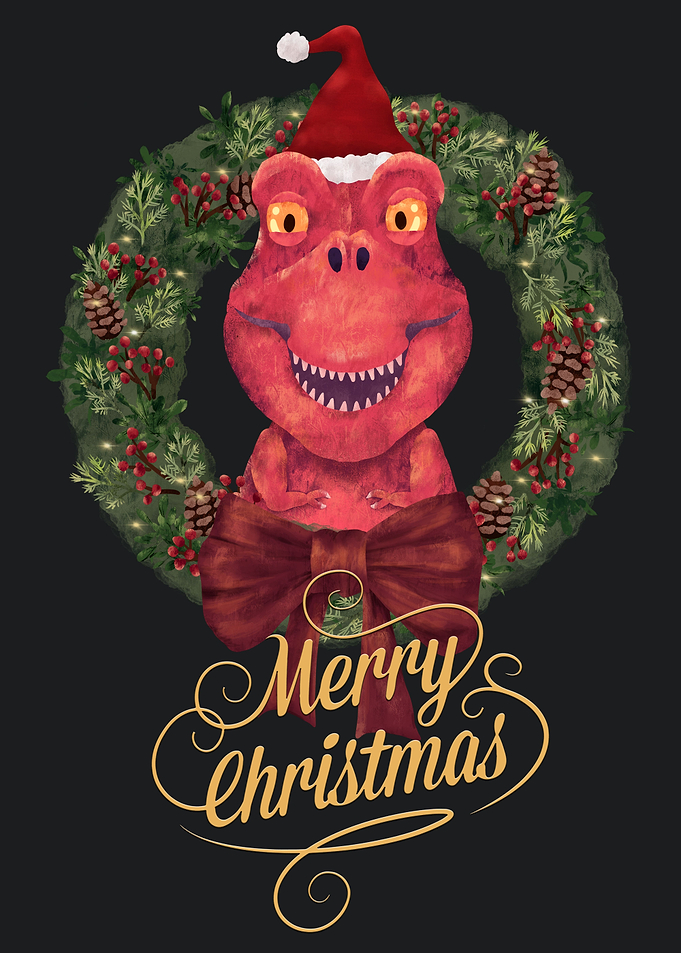 Merry Christmas Trex Dino