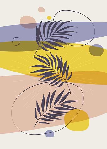 Tropical Leaves Collage 8