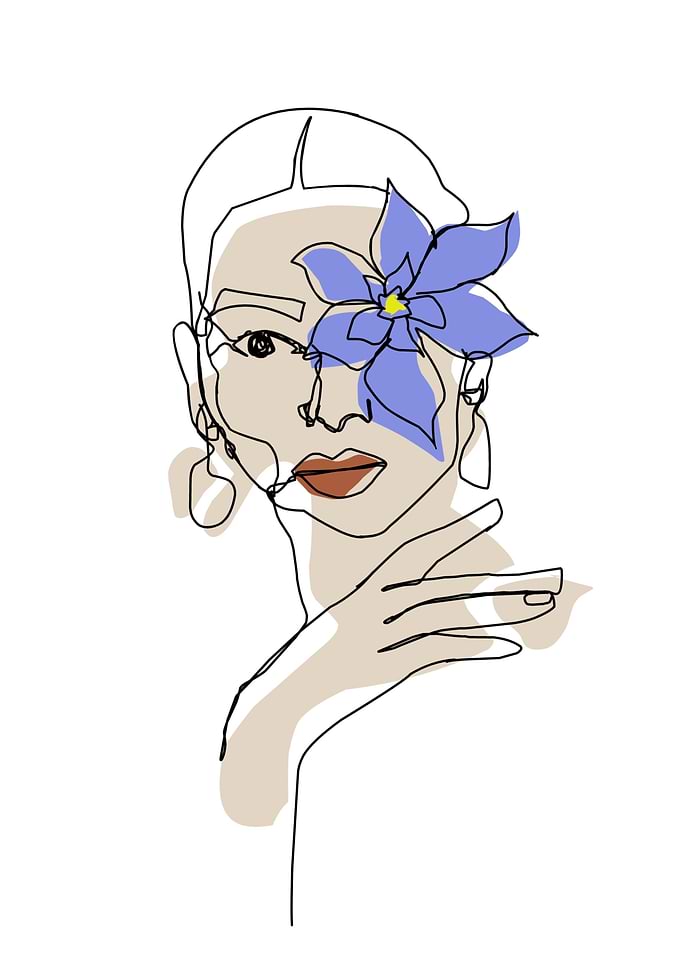 woman with flower