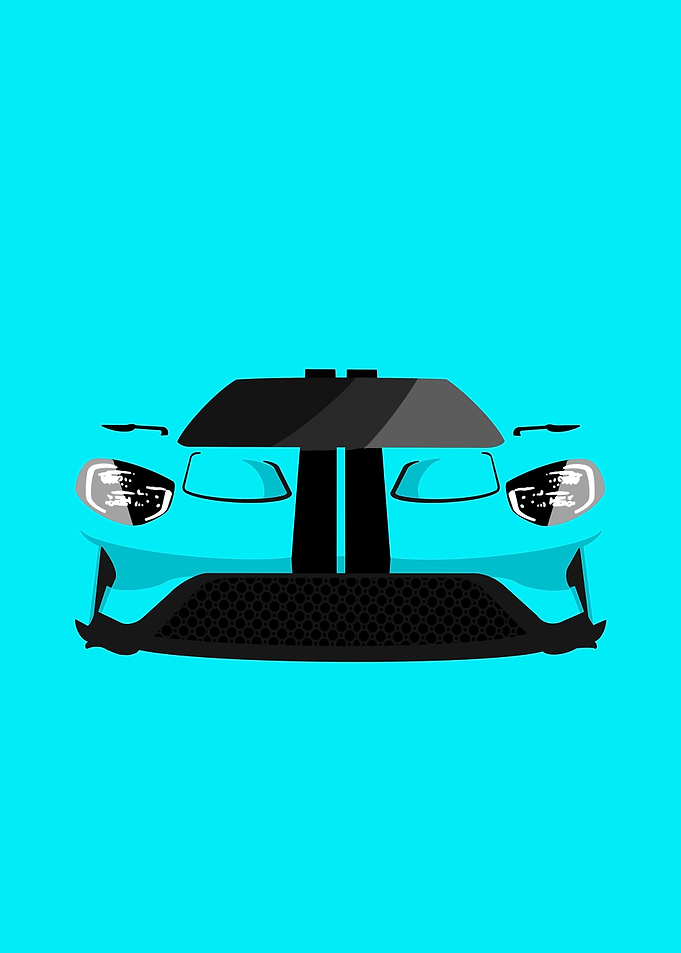 Cyan American muscle GT