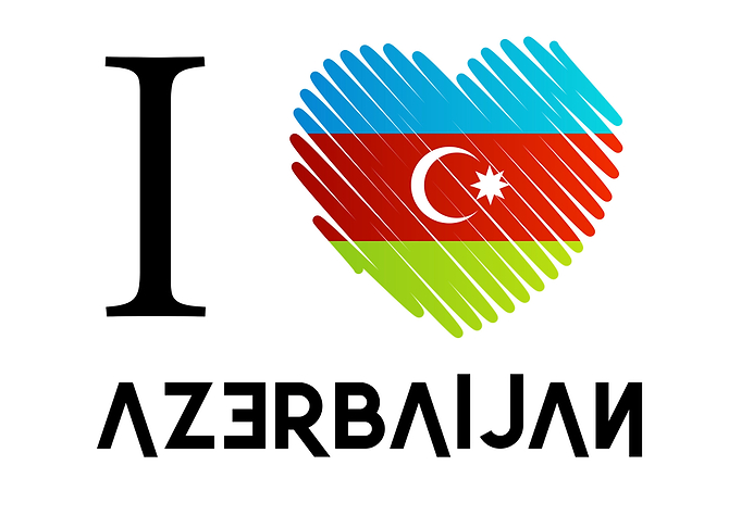I love Azerbaijan flag