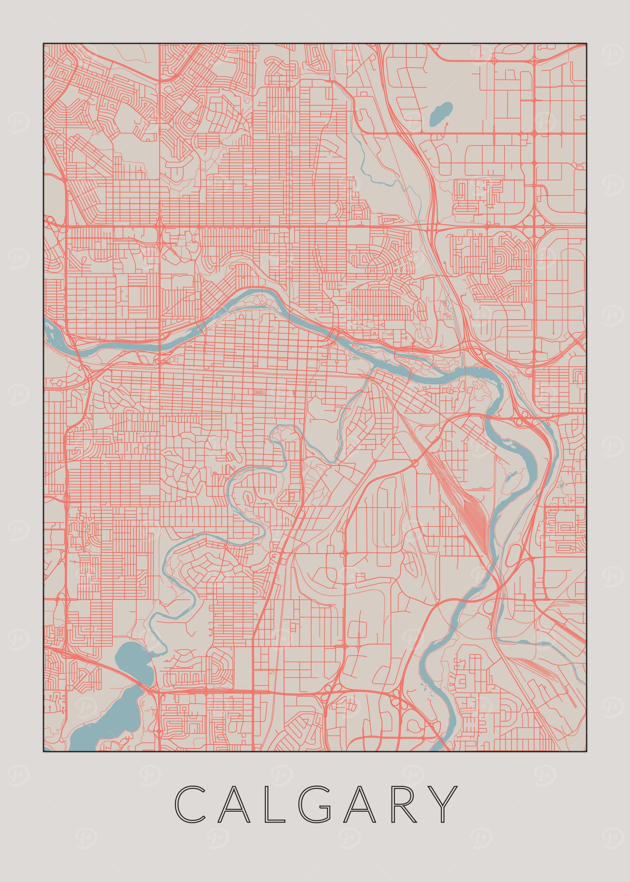Calgary Vintage Map