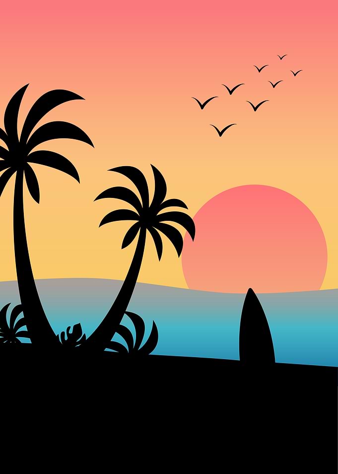 sunset on the beach