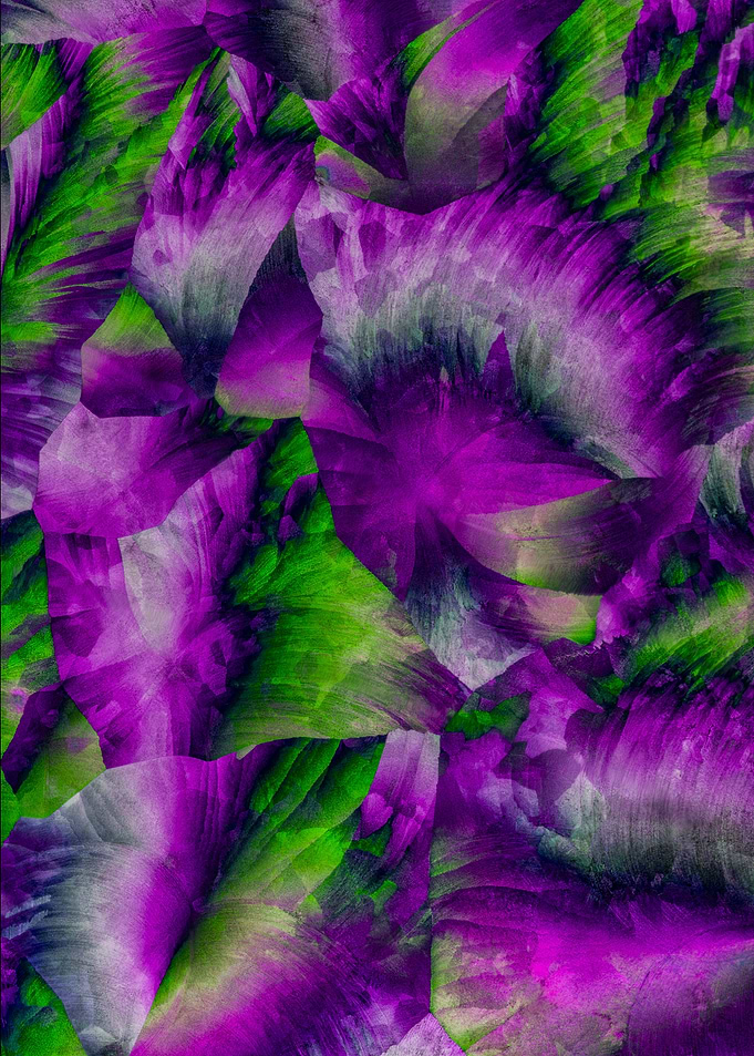 Pink and green crystals