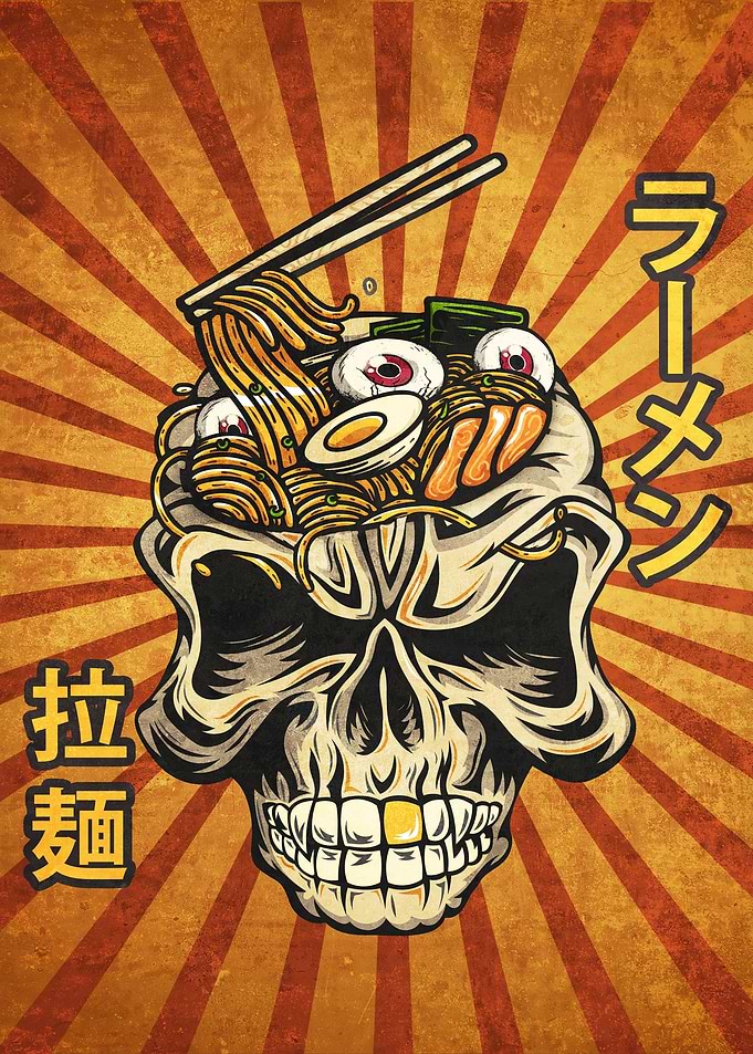 Weirdcore Ramen Skull