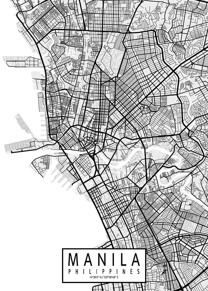 Manila City Map Light