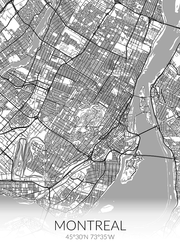 Montreal White Map