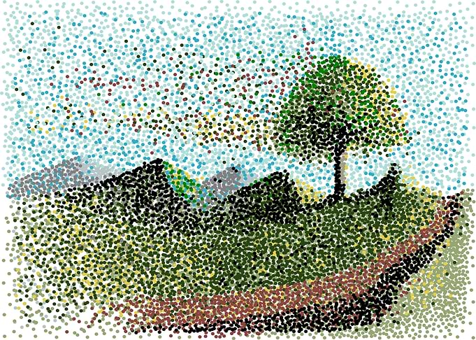 abstract dot mountain