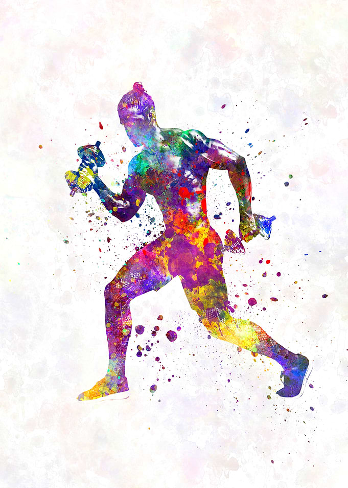 Fitness in watercolor