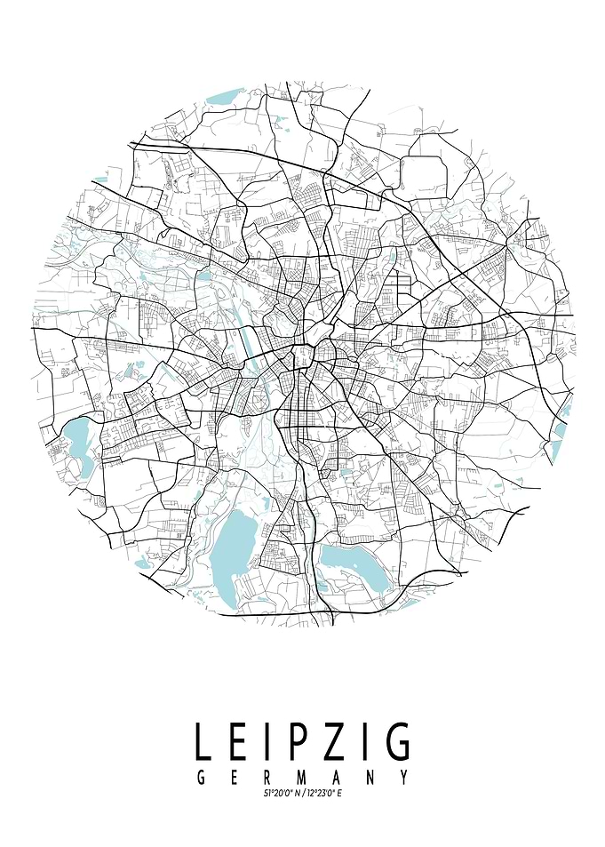Leipzig City Map Circle