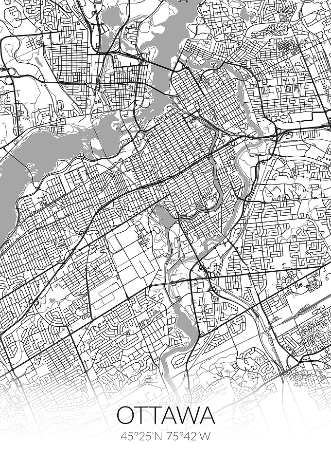 Ottawa White Map