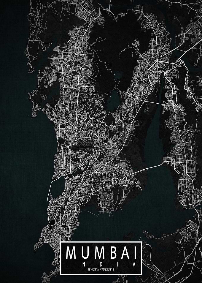Mumbai City Map Dark