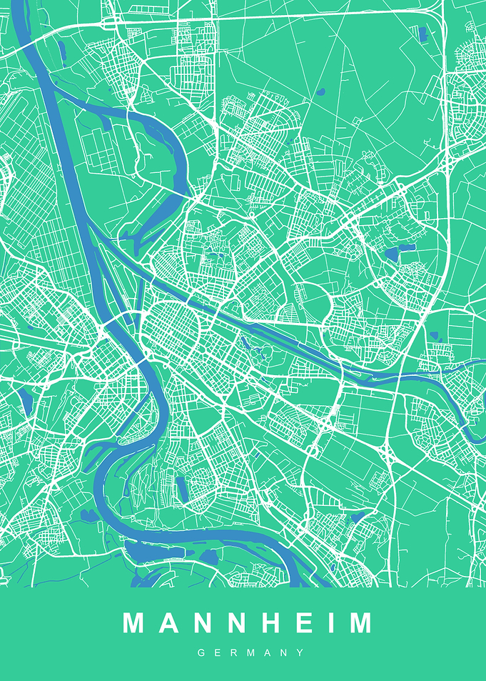 MANNHEIM Map GERMANY