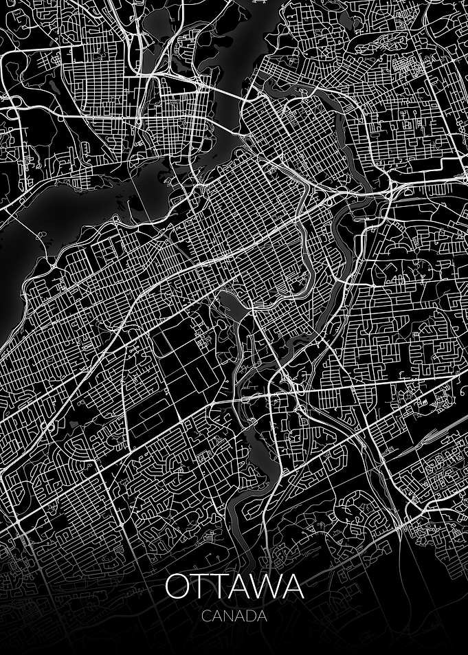 Ottawa Map Black