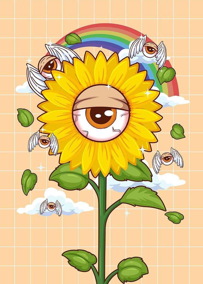 Weirdcore Eye Sunflower