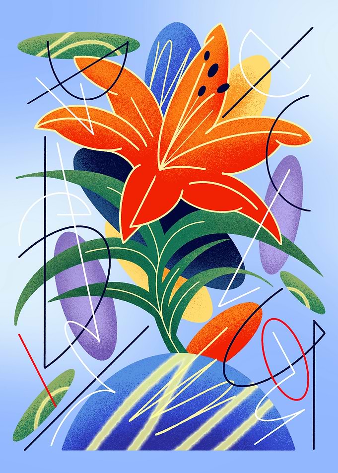 Flowers with leaves plants