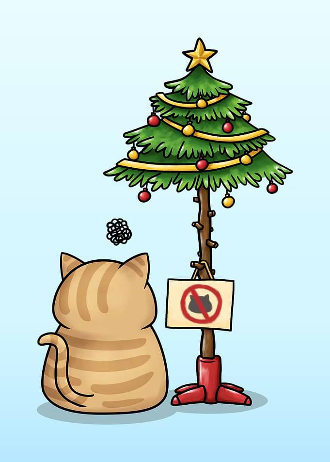 Funny Cat Christmas Tree