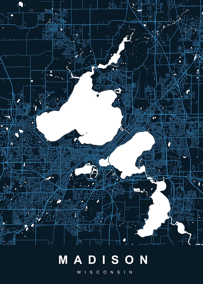 MADISON Map WISCONSIN USA
