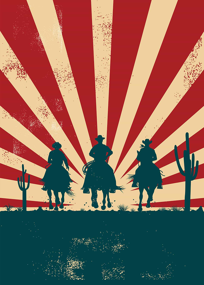 Cowboys riding horses