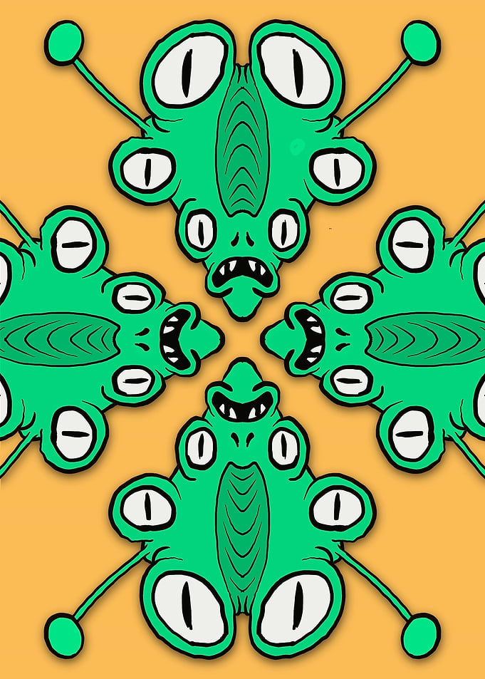alien monster cartoon