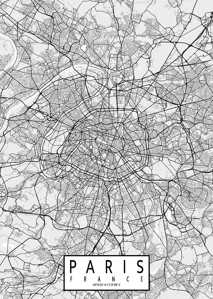 Paris City Map Light