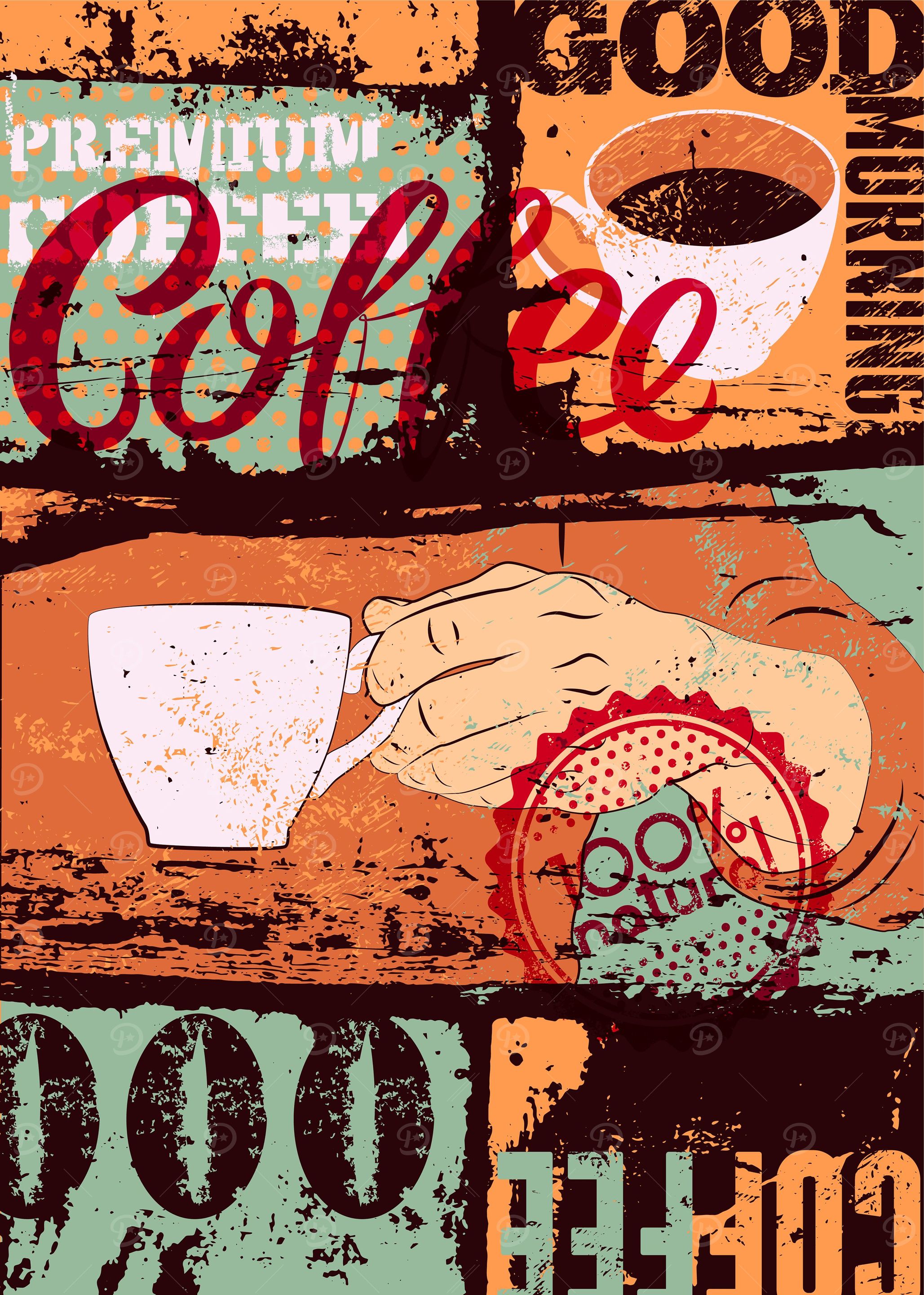 Retro coffee poster