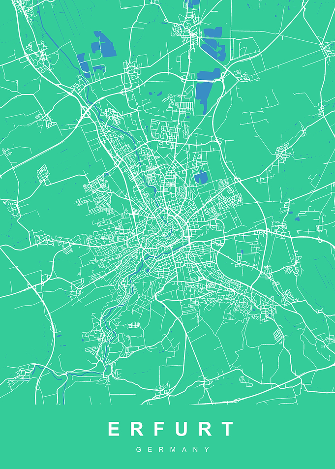 ERFURT Map GERMANY