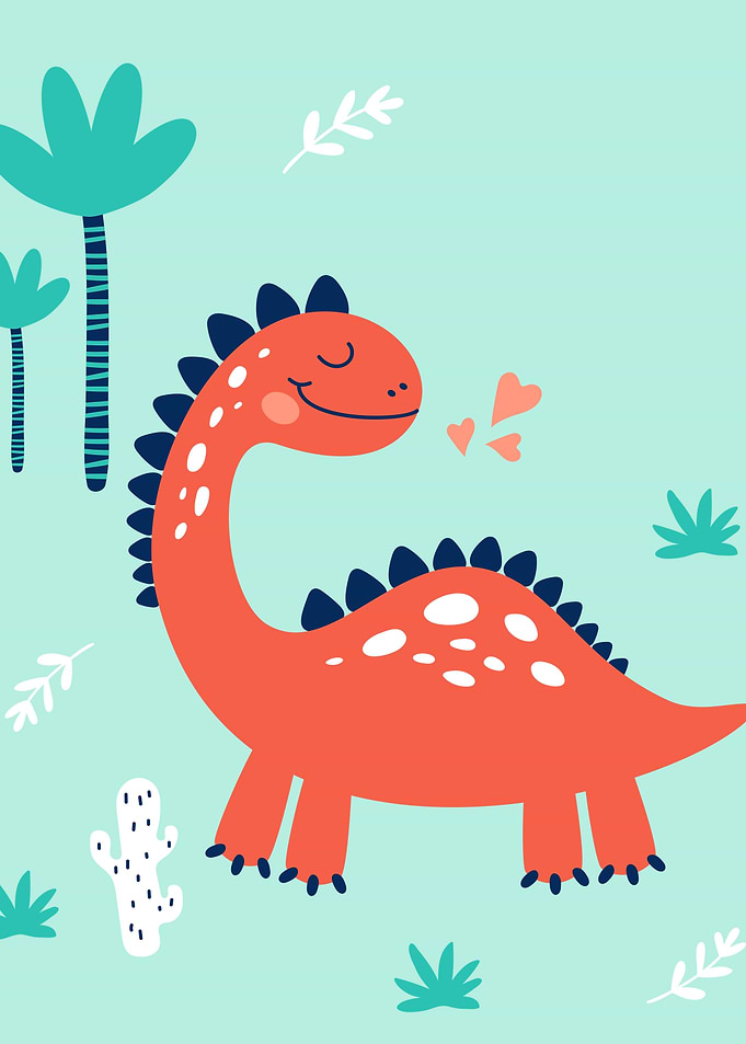 Cute Dinosaur Wall Poster