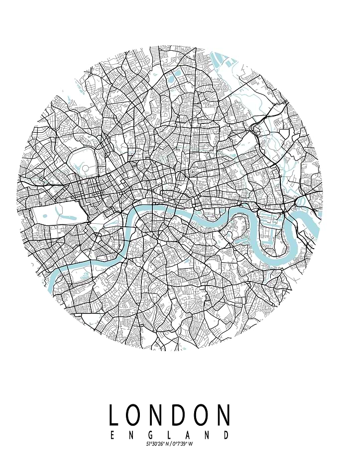 London City Map Circle