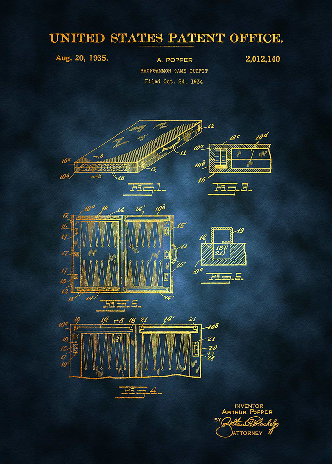 18 Backgammon Set Patent