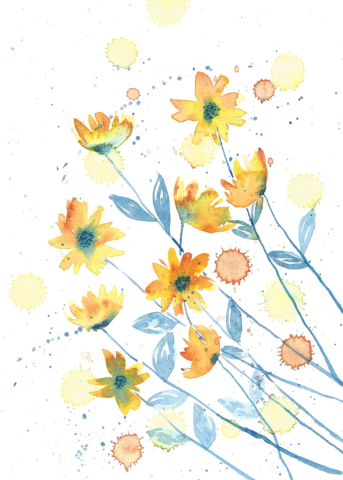 Yellow and Blue Flowers