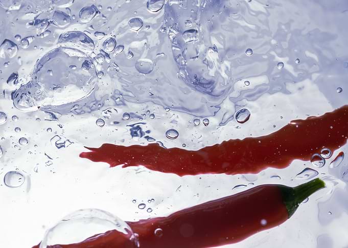 Pepperoni fallen in water