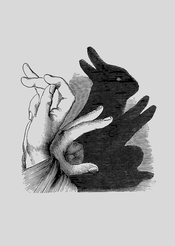 Vintage Hands and Shadow