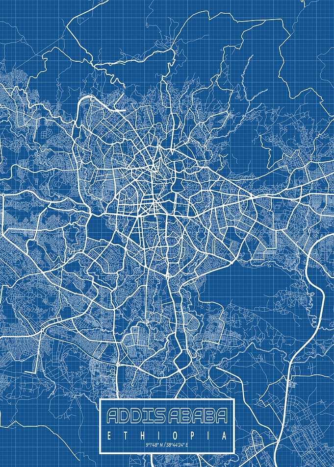 Addis Ababa Map Blueprint