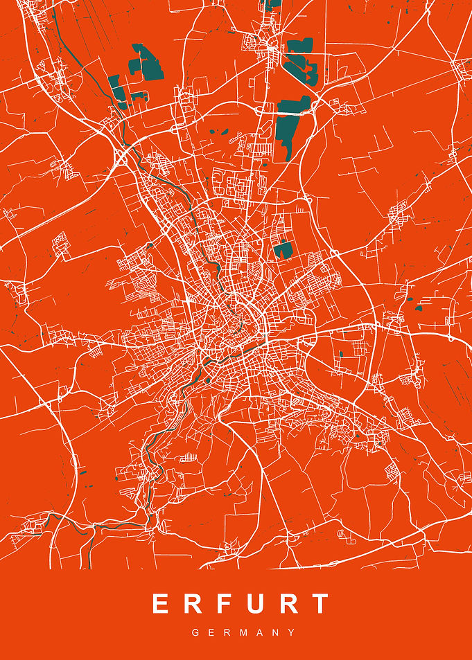 ERFURT Map GERMANY