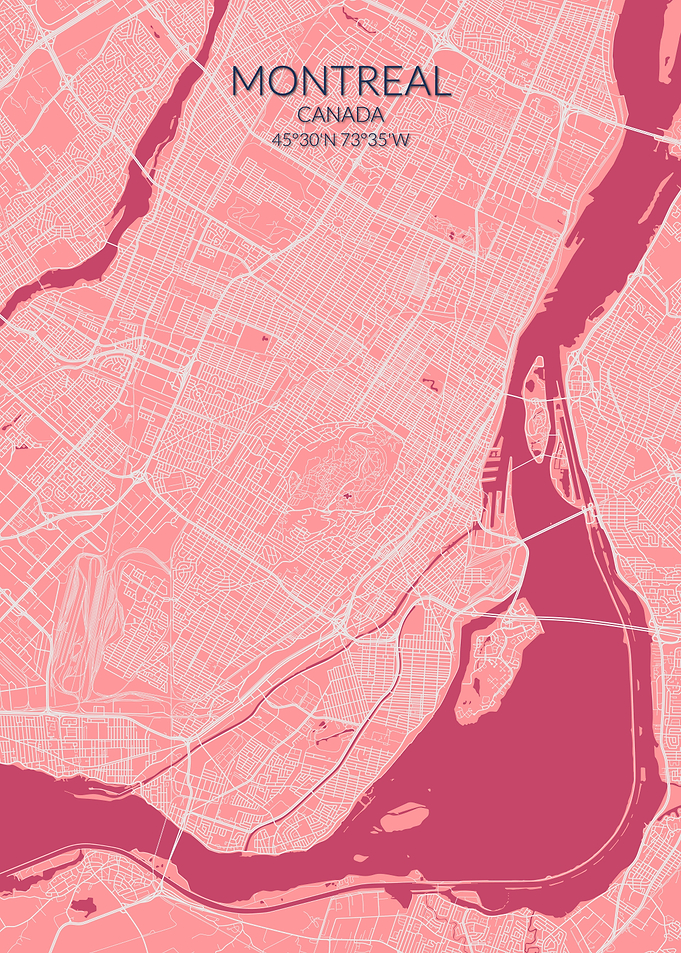 Montreal Pink Rose Map