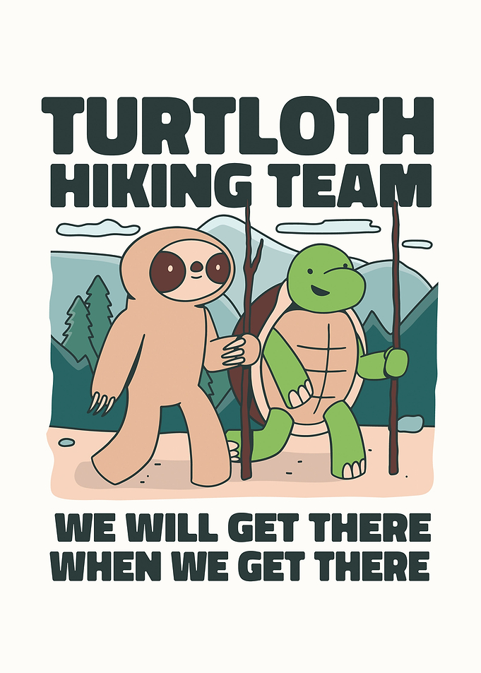 Turtle and sloth hiking