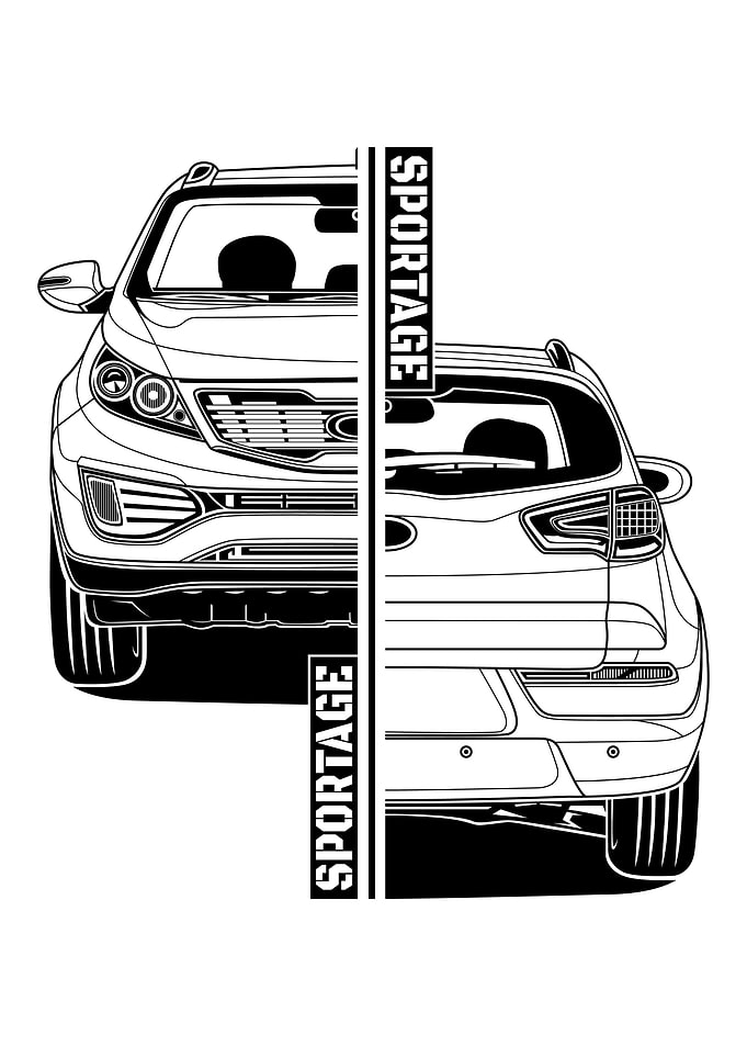 Line Art of Sportage Car