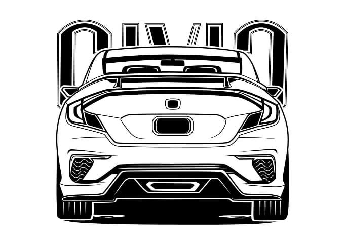 Line Art of Civic Car