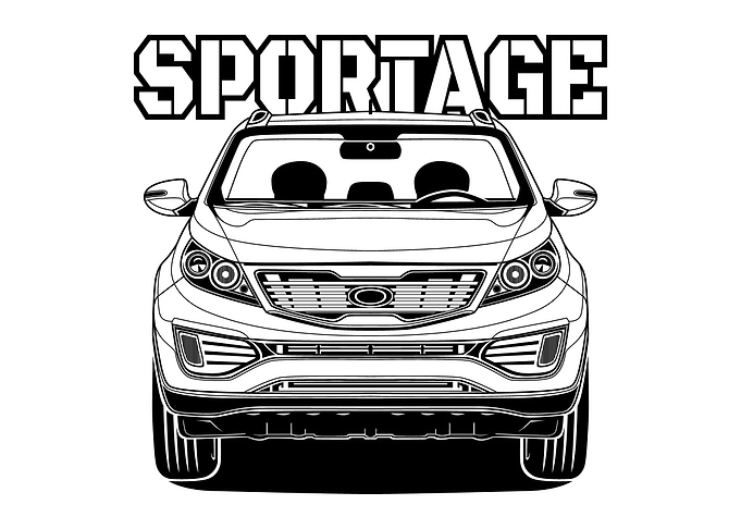 Line Art of Sportage Car