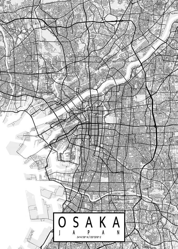 Osaka City Map Light
