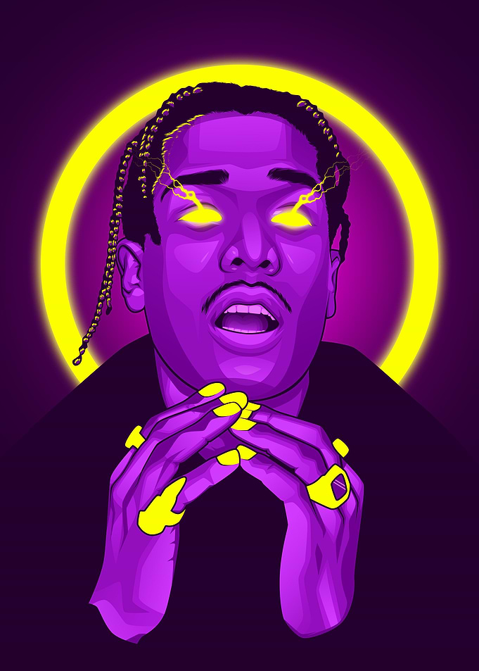 ASAP Rocky Neon Art