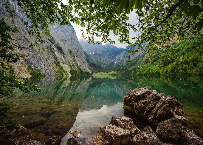 Idyllic lake landscape