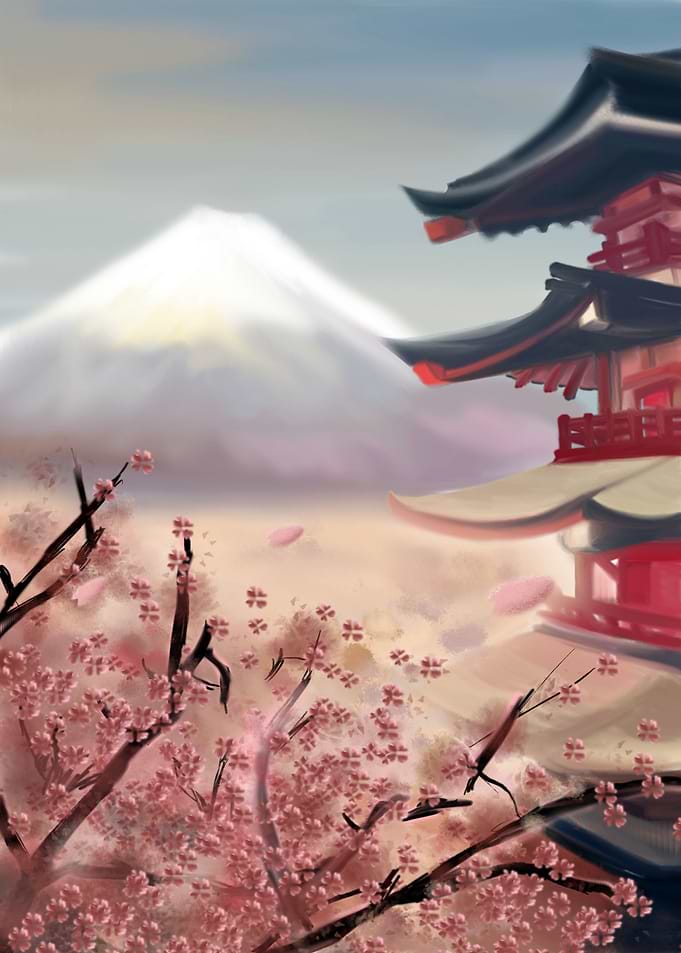 Japan City cherry blossom