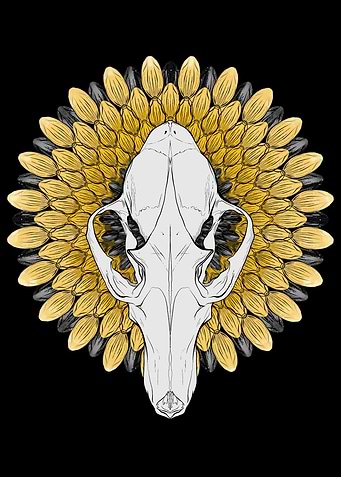 Fox Skull in Sunflower
