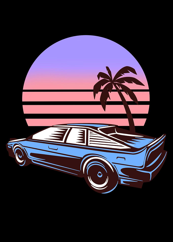Retro style muscle car