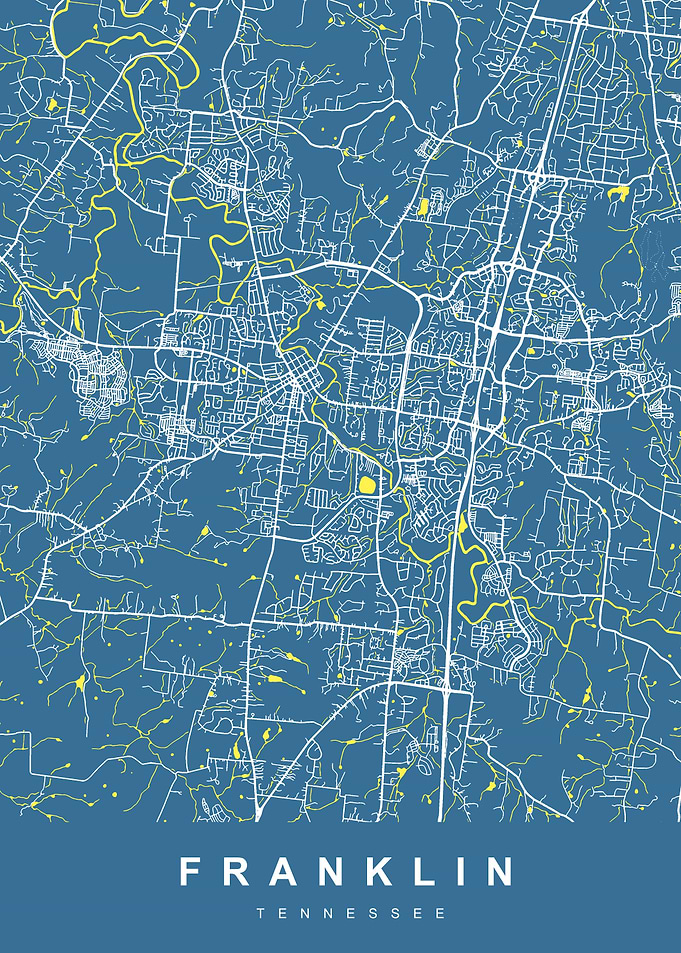 FRANKLIN Map TENNESSEE USA