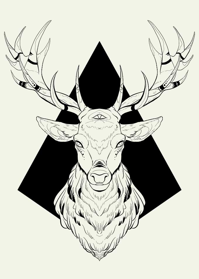 Night Black Deer